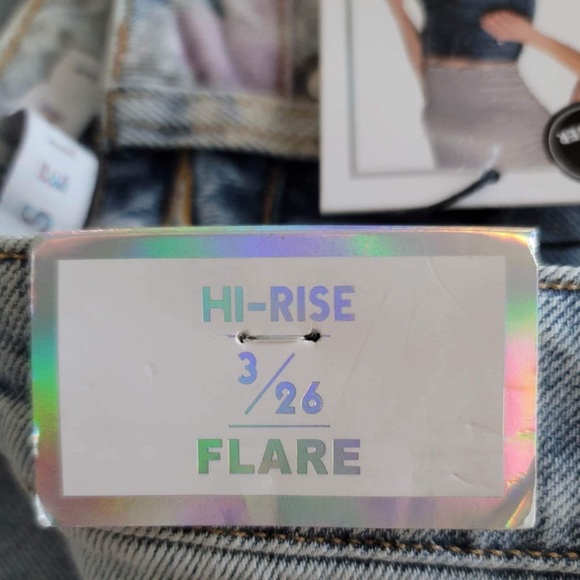 TINSELTOWN Hi-rise Flare Jeans w/ Butterflies ~ NWT - Picture 4 of 7